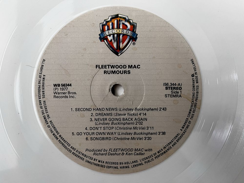 Fleetwood Mac Rumours Unikat, limited edition , white vinyl 1978r.