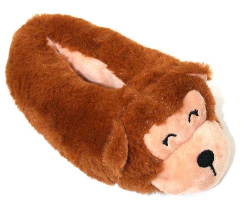 Kapcie dziecięce małpki śpiące zwierzaki ciepłe rozmiary od 28 do 35