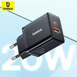 Ładowarka BASEUS cube 20w  3.0 PD, 3.0 QC 2 gniazda EU USB-C + USB-A