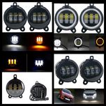Противотуманные фары LED Лед 45w Lada Приора Газель белый +жёлтый ДХО