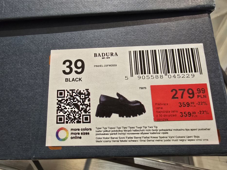 Badura Mokasyny skórzane 39