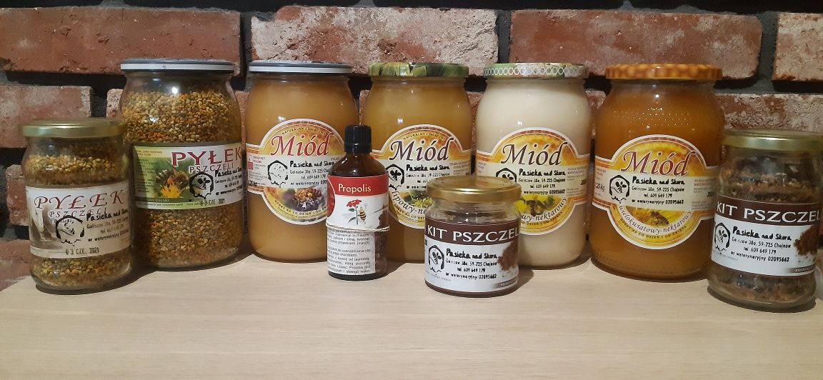 Miód pszczeli produkty pszczele propolis kit pyłek