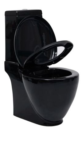 Ceramiczna toaleta czarna ze spłuczką
