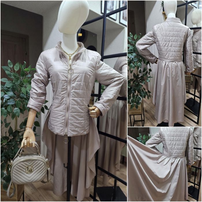 By o la la ! Cudowna wiosenna Kurteczka płaszczyk z trenem beżowa M