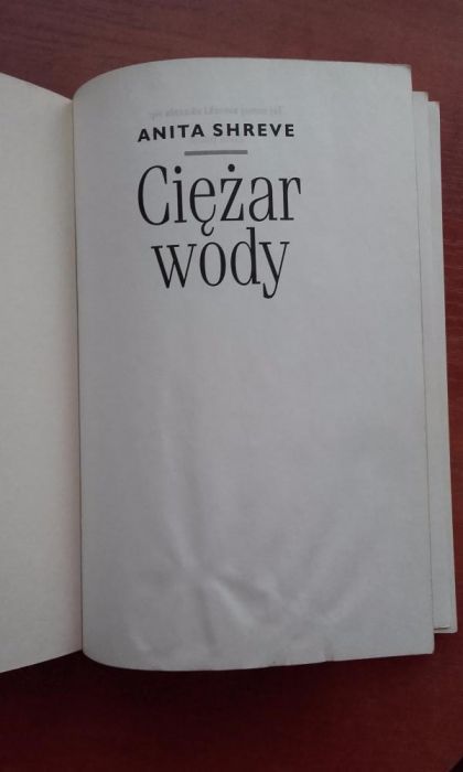 A. Shreve - Ciężar wody, Ostatni raz