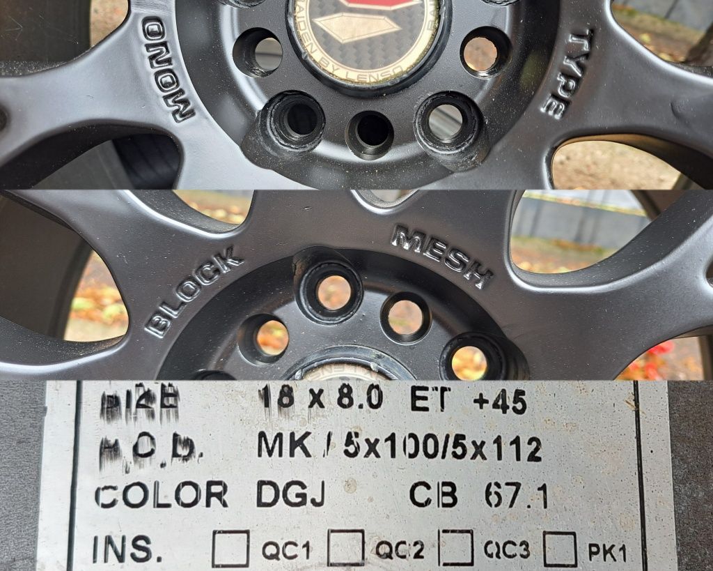 Felgi Lenso 18 5x112 D2R monoblock jak BBS
