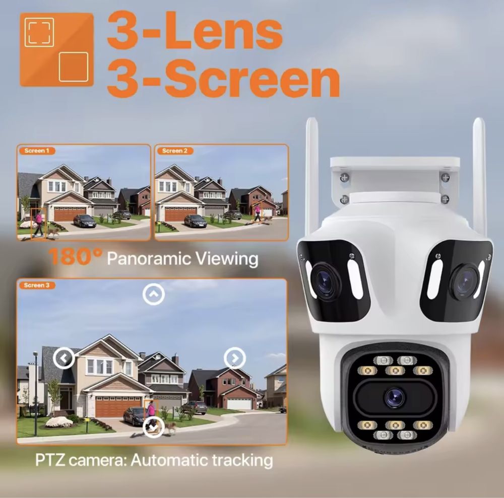 Камера вулична 12MP ICSEE відеокамера PTZ WIFI Icsee Xmeye КАМЕРА