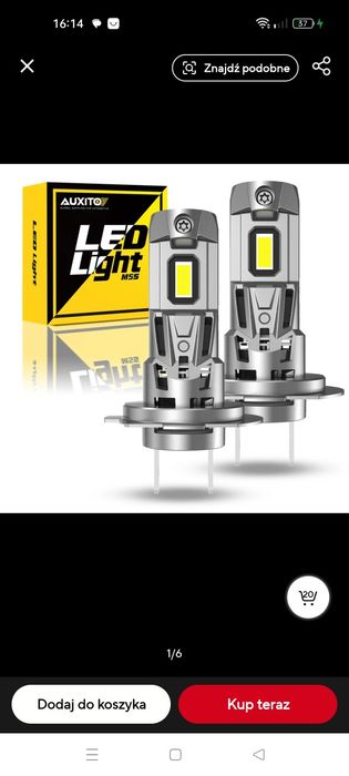 H7 żarówki samochodowe LED 2 szt. Canbus LED Auxito 2200 lumenów.