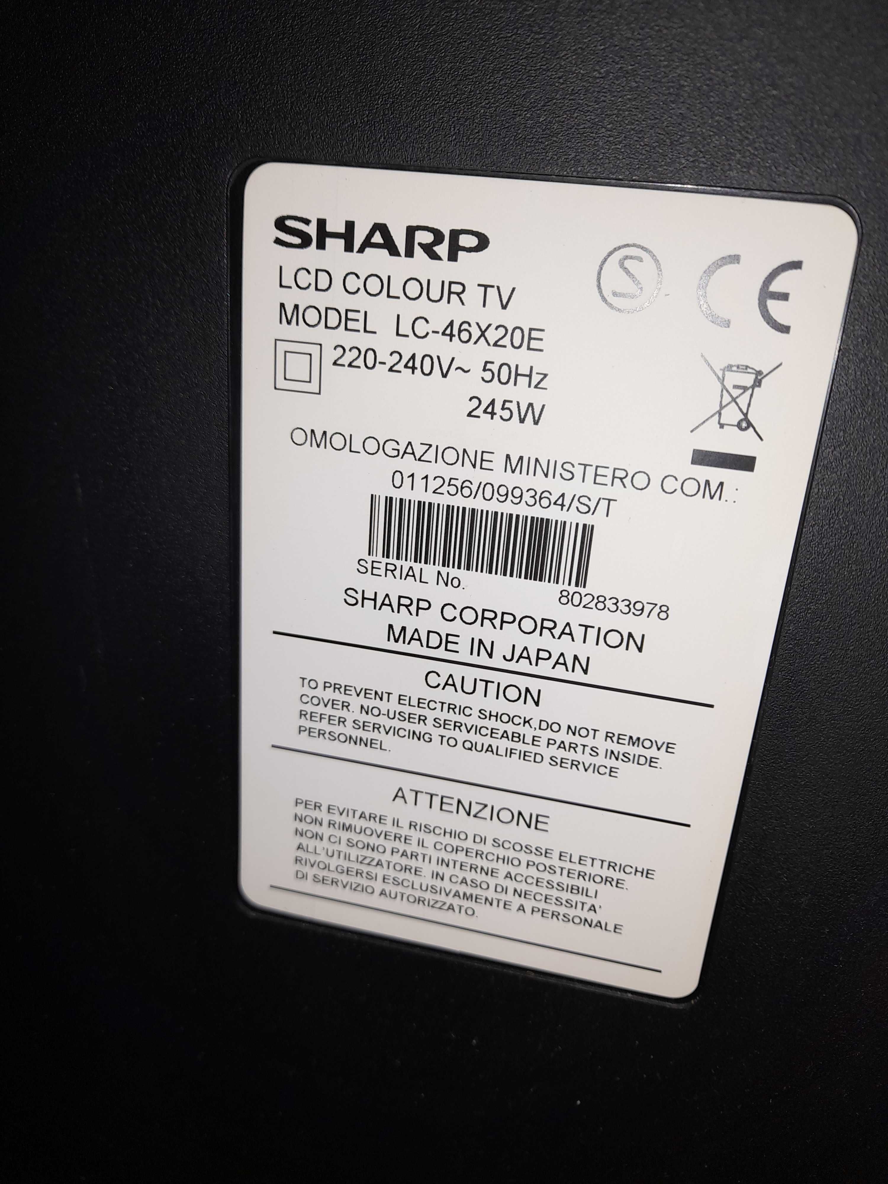 SHARP aquos  LCD 46 cali - LC-46X20E