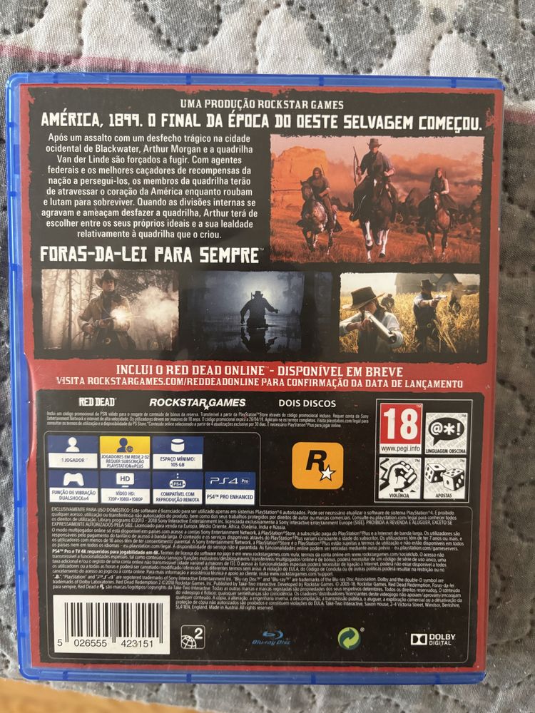 Red Dead Redemption 2 (PS4) – Português – Excelente Estado – 2 Discos