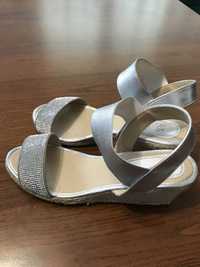 Sandałki srebrne damskie rozmiar 36