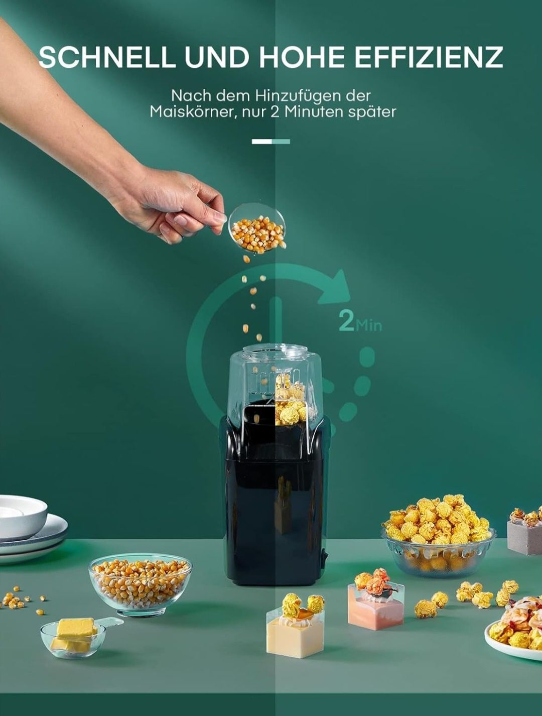 Maszyna do popcornu na gorące powietrze, 1200 W