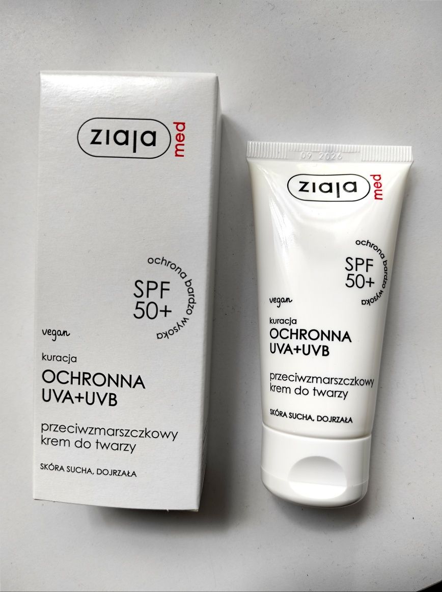 Krem przeciwzmarszczkowy do cery suchej SPF 50+ 50 ml ZIAJA Med