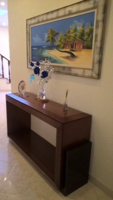 Quadro praia e palmeiras