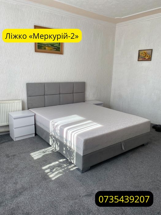 Ліжко двоспальне з підйомним механізмом разом з матрацом та нішею