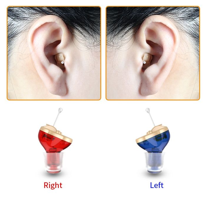 Zestaw Mini aparat słuchowy przenośny wzmacniacz słuchu prawy i lewy