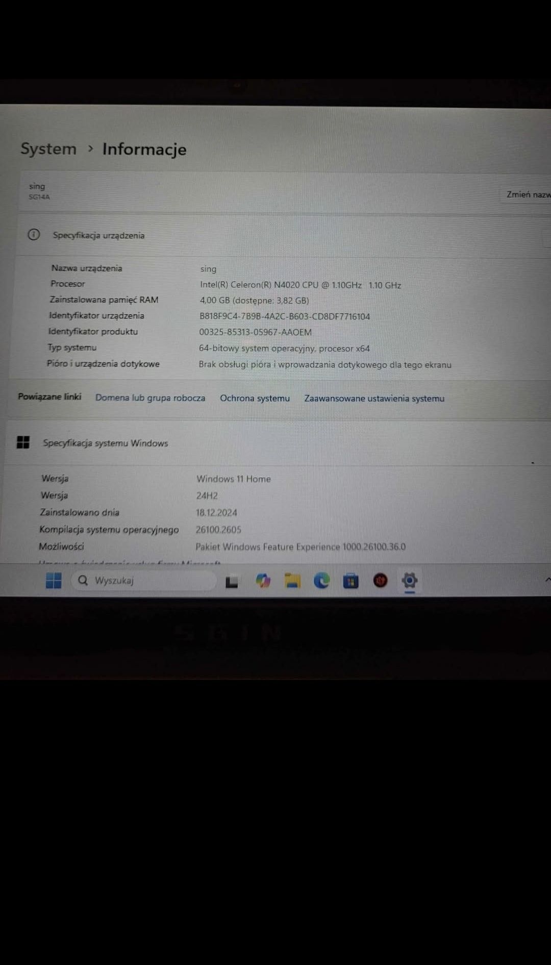 Laptop Sgin 14 ssd , jak nowy, mały idealny np na studia.