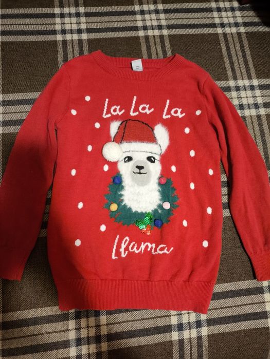 Светр кофта новорічний різдвяний зимовий лама