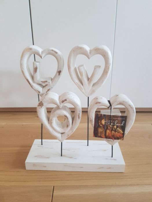 Dekoracja home serce napis Love drewniany wystrój sali