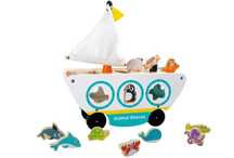 Brinquedo de madeira - Barco de animais de encaixes