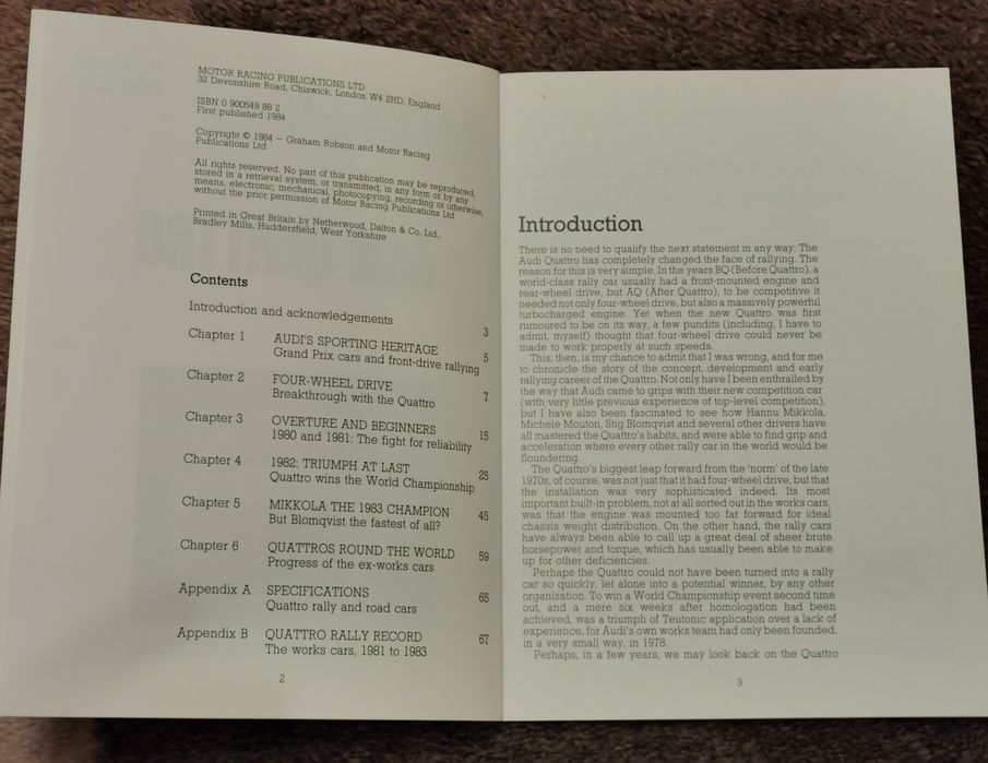 Livro sobre o Audi Quattro