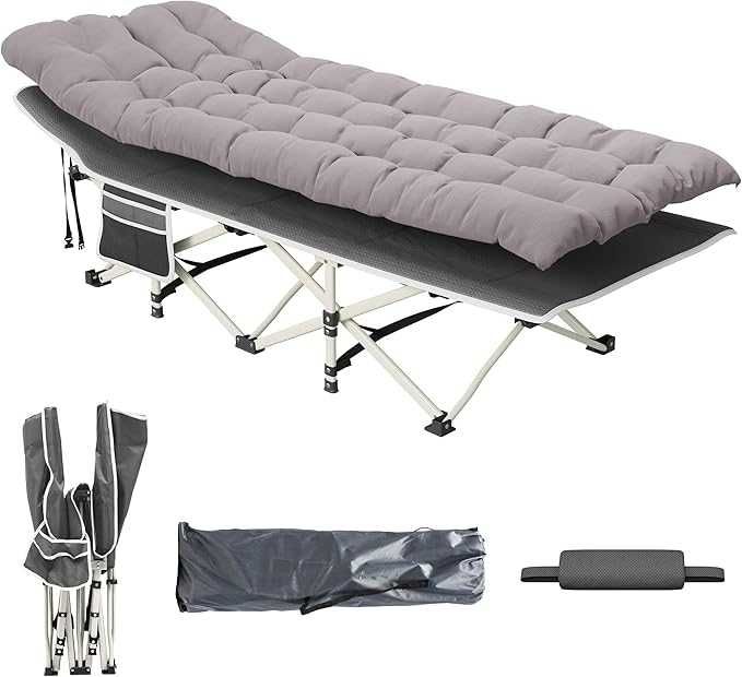 Składane łóżko kempingowe łóżko polowe składane z pokrowcem  materacem