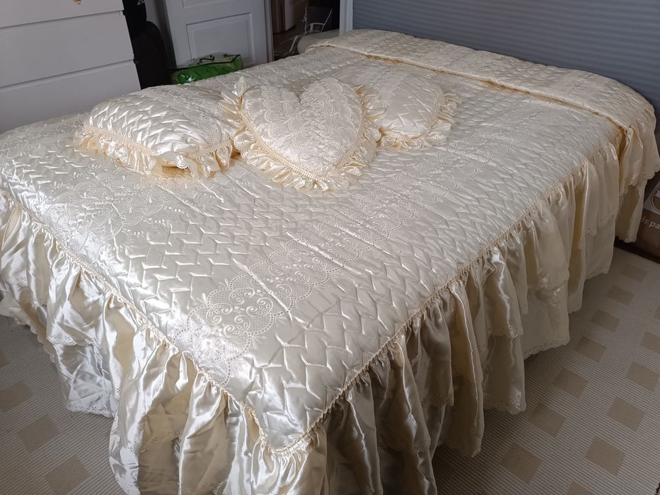 Conjunto de decoração cama de casal (como novo)