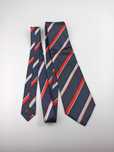 Boggi Milano granatowy jedwabny krawat w paski regimental wks185