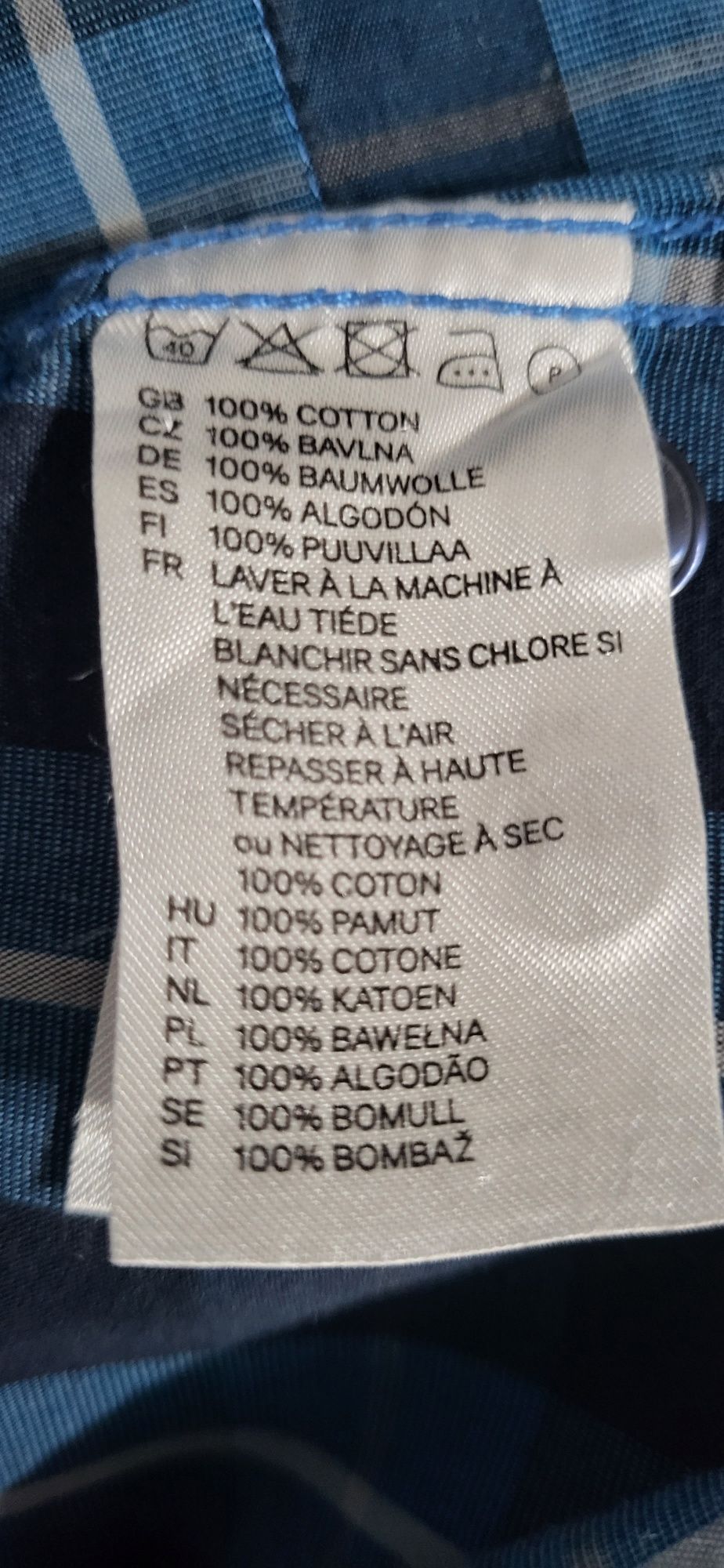 Koszula H&M niebieskogranatowa krata rozm. S