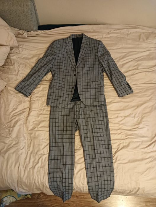 Garnitur męski w kratę 170/50