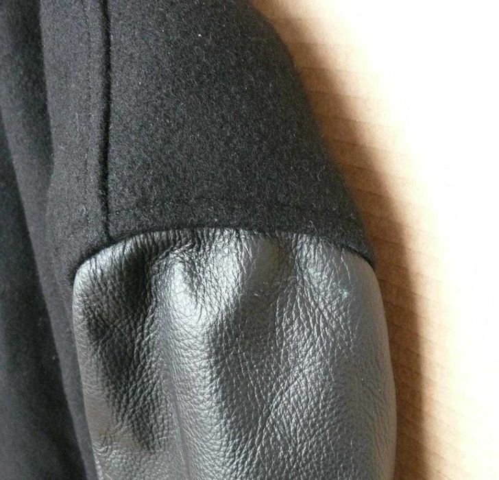 kurtka bomber bejsbolówka flek wełna i skóra made in USA