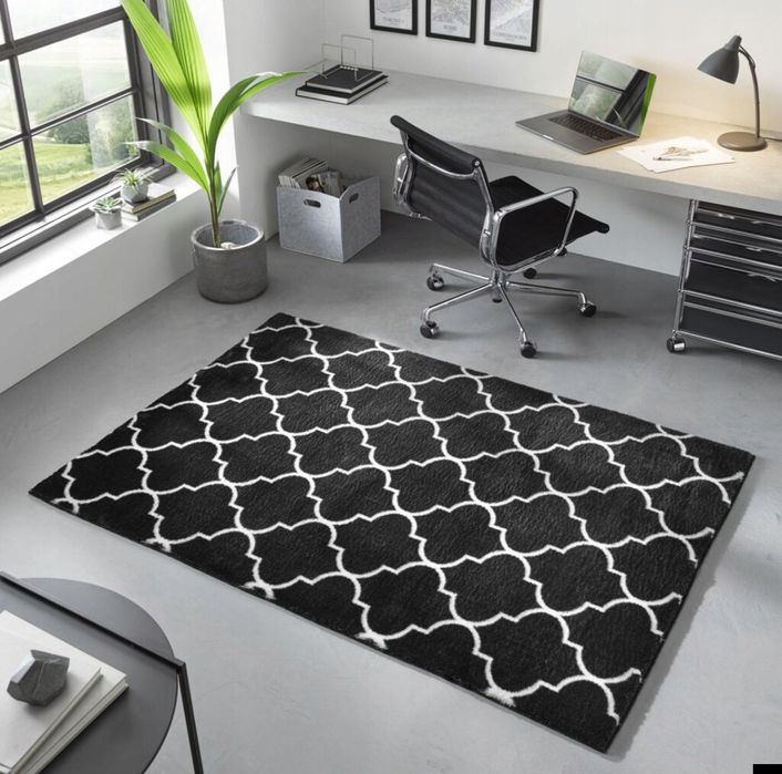 Dywan czarny Marokańska koniczyna 160x220