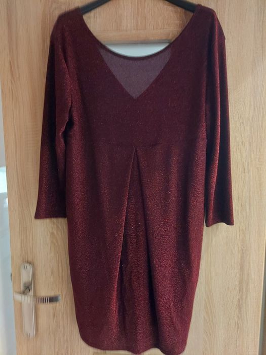 Brokarowa Sukienka M/L komunia 38 40 karnawał OKAZJA jak nowa