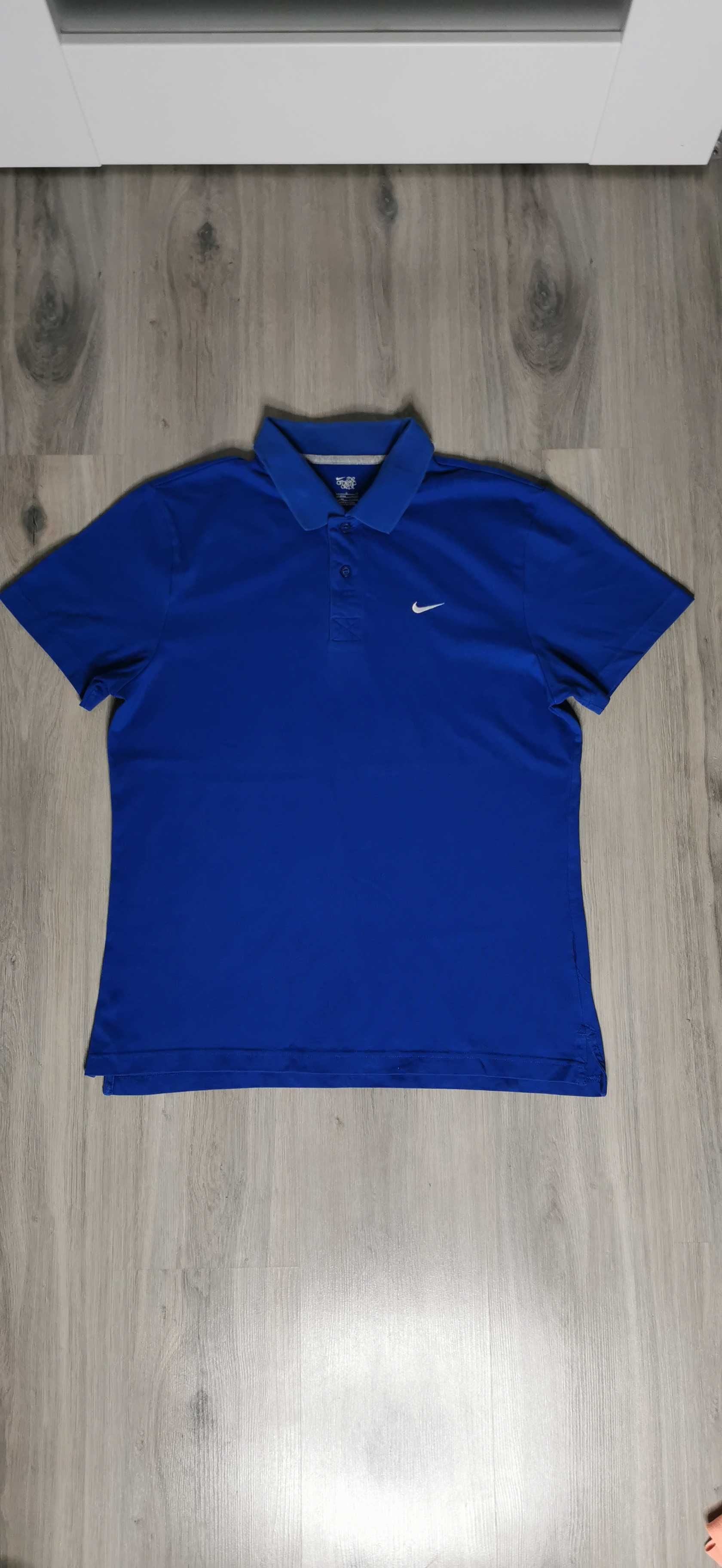 T-shirt polo nike rozmiar L/XL wyszywane logo niebieska