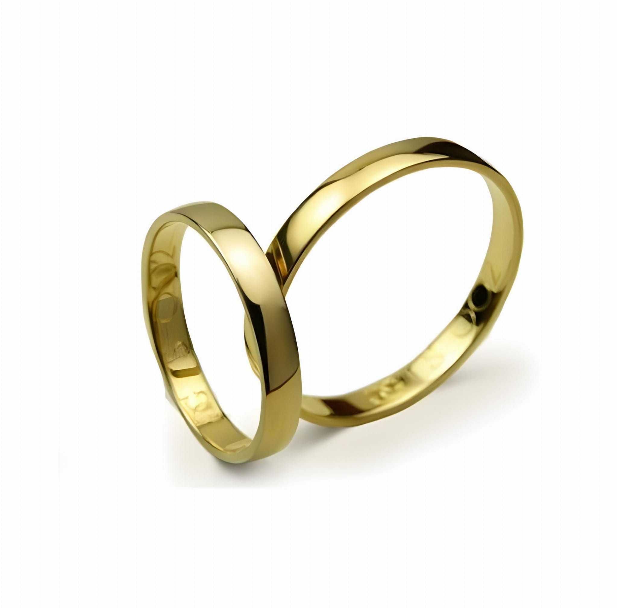 Obrączki ślubne z żółtego złota p.585 / 3mm / półokrągłe