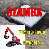 Betonowe szamba,Piwnice,Zbiorniki betonowe Kompleksowo z wykopem