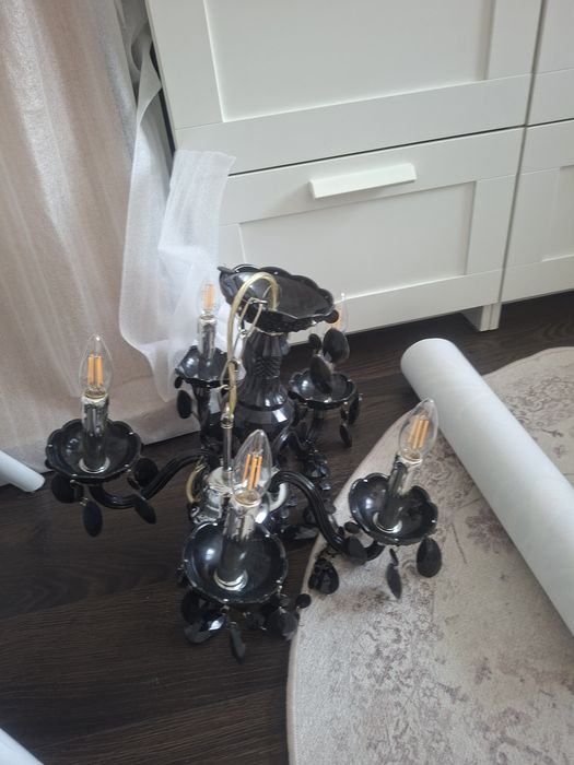 Lampa żyrandol czarny