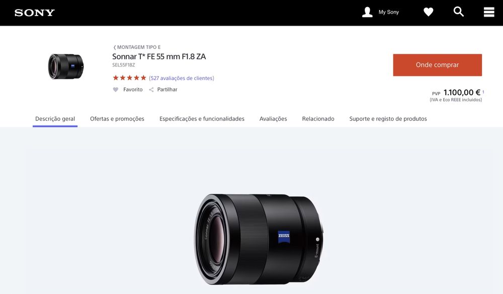 objetivas sony 551.8