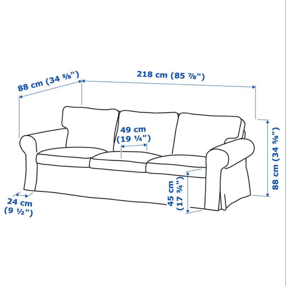 Sofa IKEA Ektorp 3osobowa szara