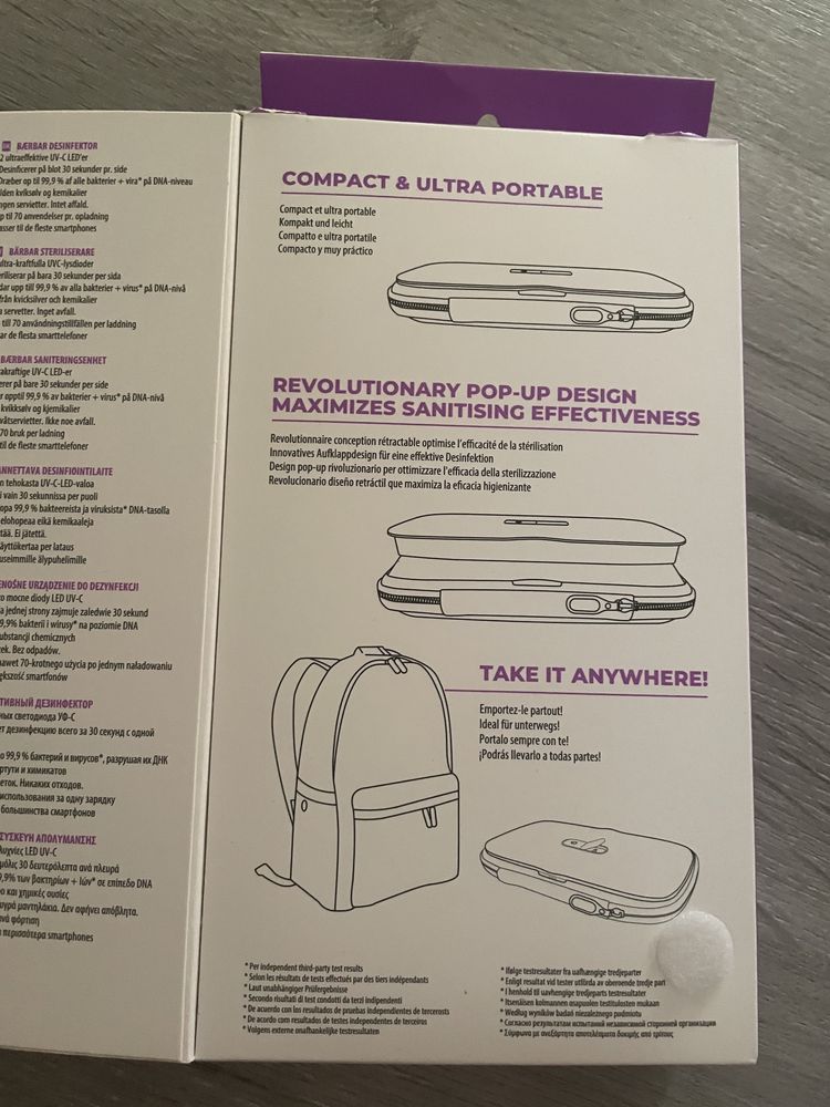 Aparelho desinfectar telemóvel com luz UV