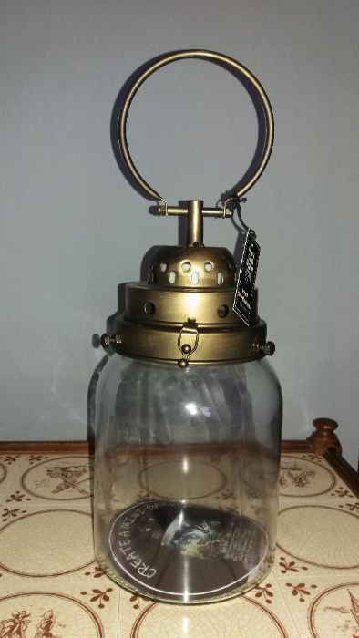 Mini-szklarnia, terrarium led, lampion szklany