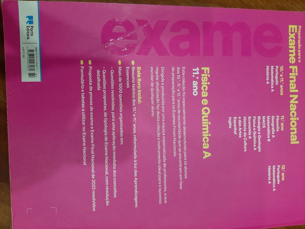 Preparação exame nacional 11 ano Fisica Química A 11 ano / 2023
