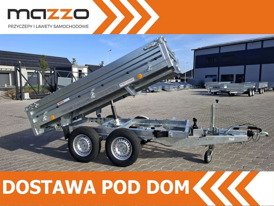 Neptun DOSTAWA! Przyczepa WYWROTKA wym. 256,5x148x30 Kiper HAMOWANA N20-420 2 kps PLATFORMA! Uchylana ręcznie lub za pomocą wkrętarki DMC 2700 kg GN251  Przyczepa KIPPER Neptun spawana HAMOWANA 256,5x148x30 PLATFORMA 2700kg