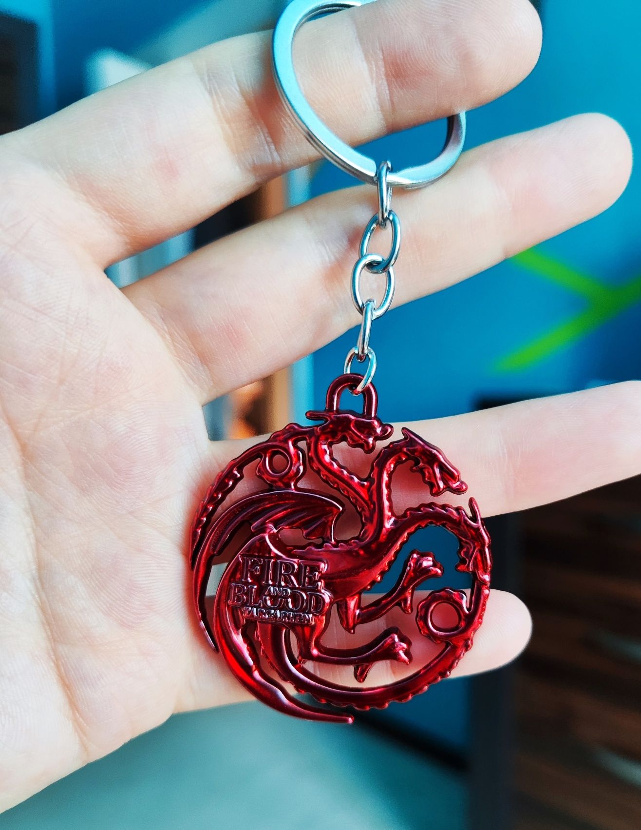 Gra o Tron - breloczek - symbol rodu Targaryen.