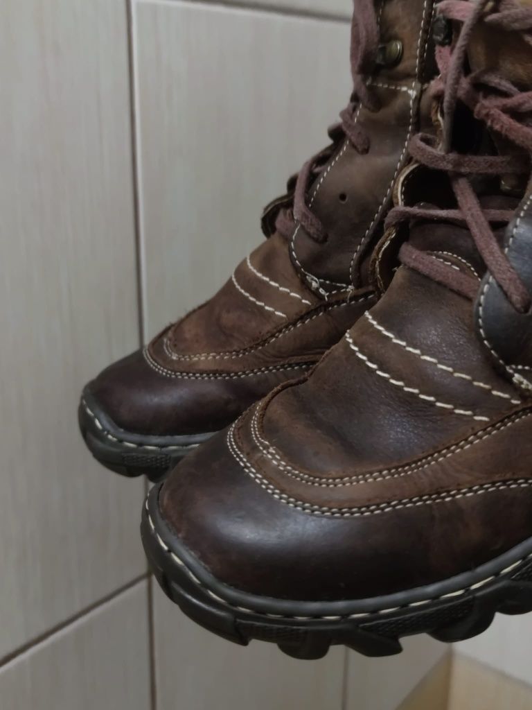 Buty trzewiki 39 męskie skórzane skóra ze skóry sznurowane wysokie na