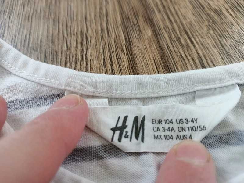 Bluzka T-shirt H&M 104 jednorozec cekiny interaktywne