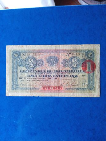 1 libra esterlina ouro Moçambique 1930