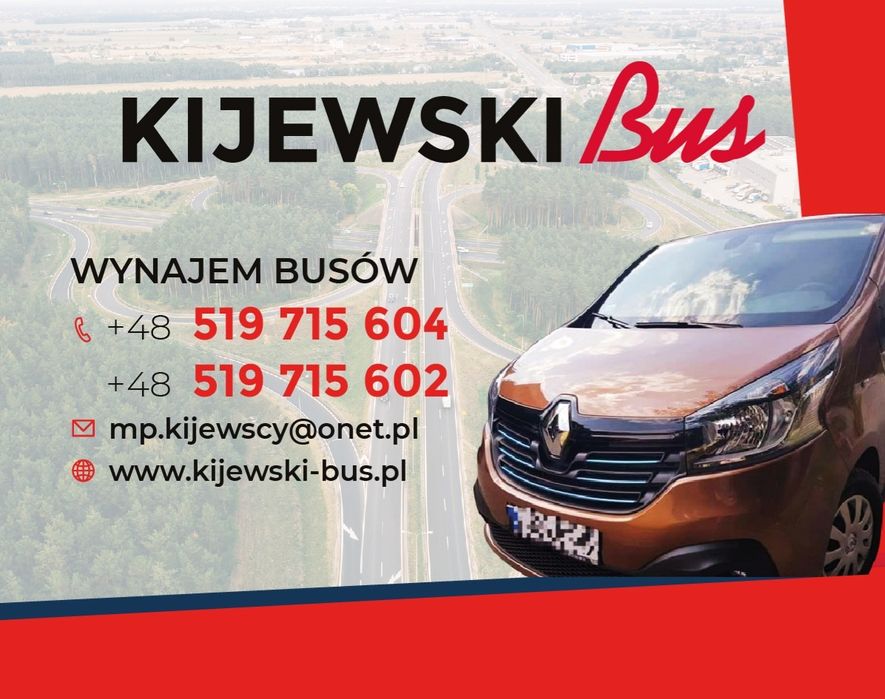 Wypożyczalnia samochodów, BUS 9 osobowy , Toyota Proace, Renault Traf