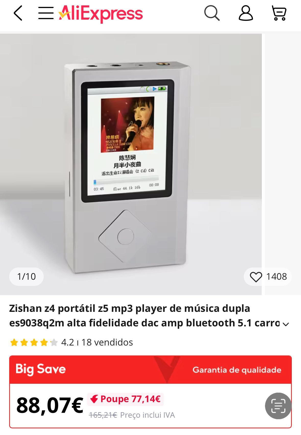 Zishan Z4 Portátil z5mp3 Player