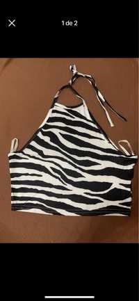 Top zebra mulher